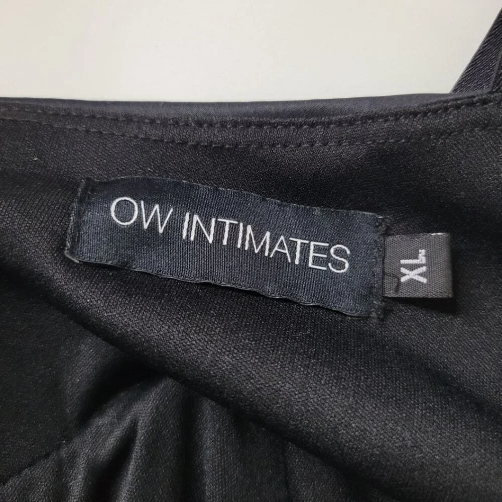 Ow Intimates Dress Black Short Spaghetti Cami Strap Zipper Size XL Pinup Cocktai